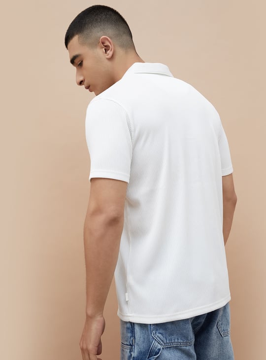 FORCA Ribbed Knit Polo T-shirt