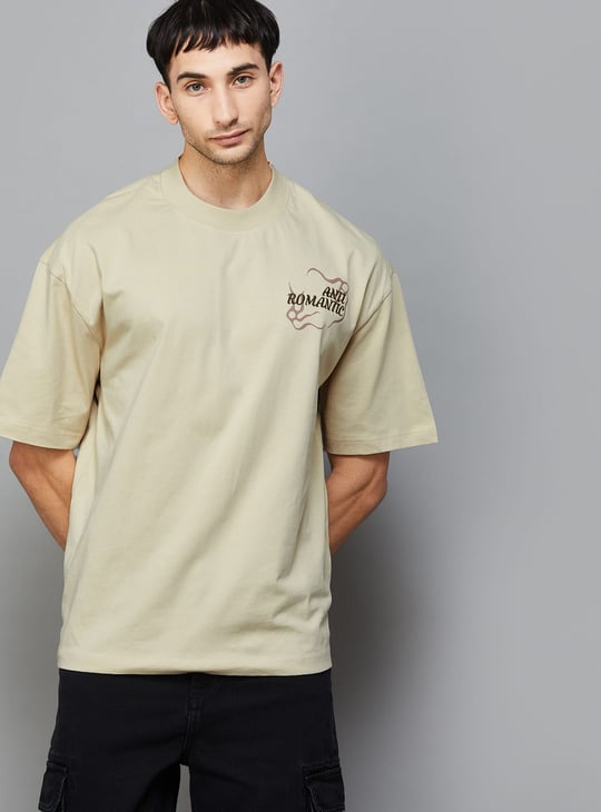 FLYING MACHINE Back Graphic Print Oversized T-shirt