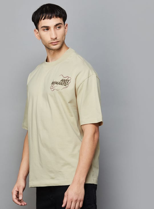 FLYING MACHINE Back Graphic Print Oversized T-shirt