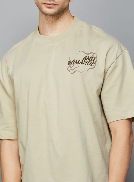 FLYING MACHINE Back Graphic Print Oversized T-shirt