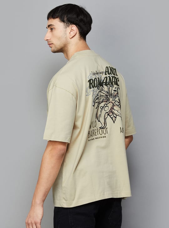 FLYING MACHINE Back Graphic Print Oversized T-shirt