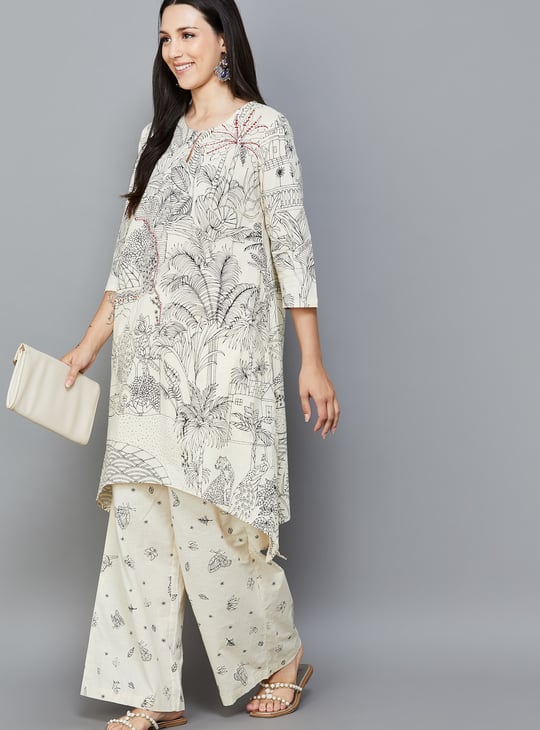 BIBA Printed A-line Kurta Set