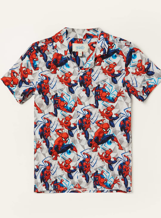 KIDSVILLE Boys Spiderman Print Regular Fit Shirt