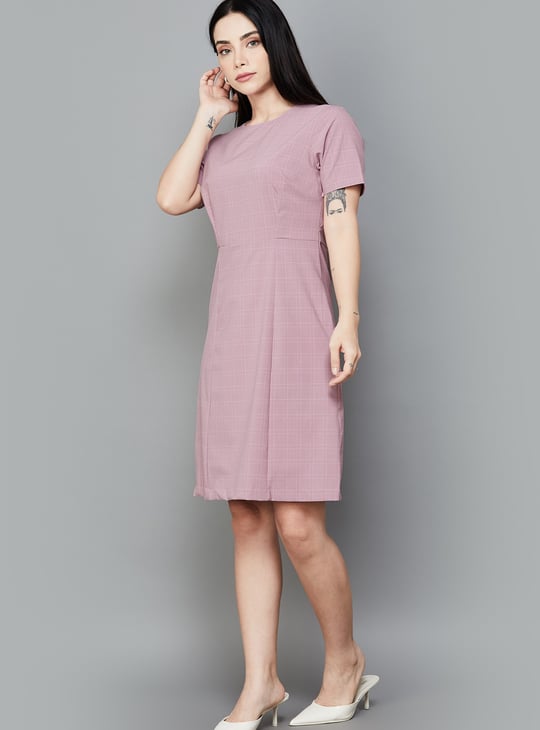 VAN HEUSEN Checked A-line Dress