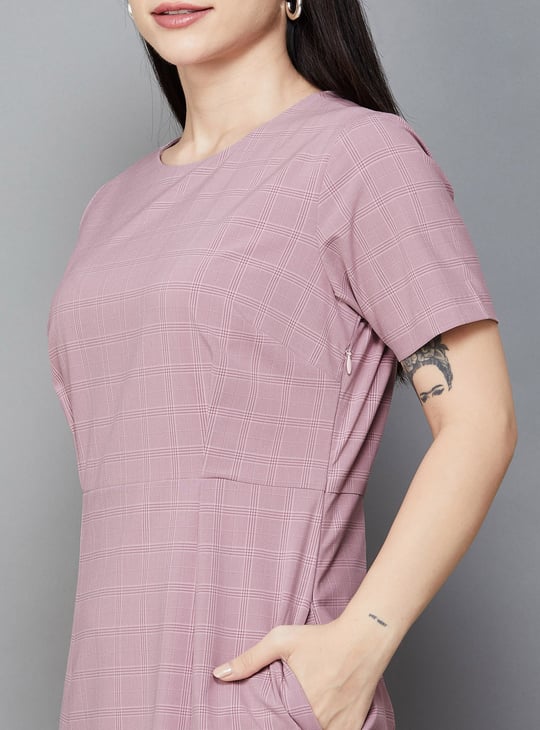 VAN HEUSEN Checked A-line Dress