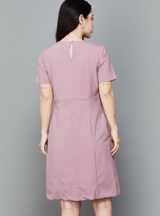 VAN HEUSEN Checked A-line Dress