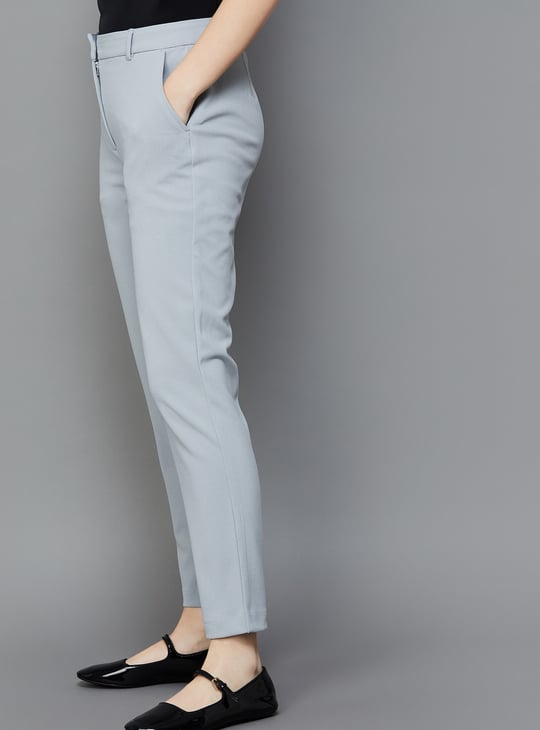 VAN HEUSEN Solid Regular Fit Formal Trousers