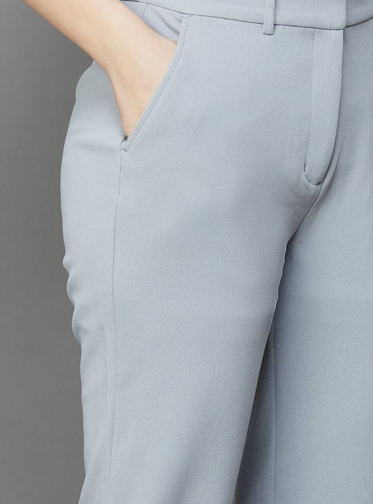 VAN HEUSEN Solid Regular Fit Formal Trousers