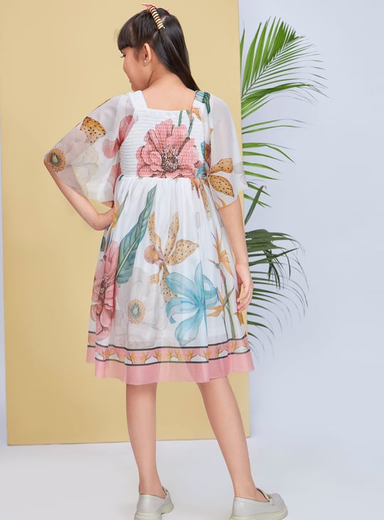 PEPPERMINT Girls Floral Print A-Line Dress