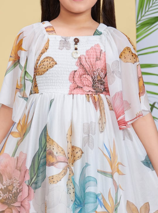 PEPPERMINT Girls Floral Print A-Line Dress