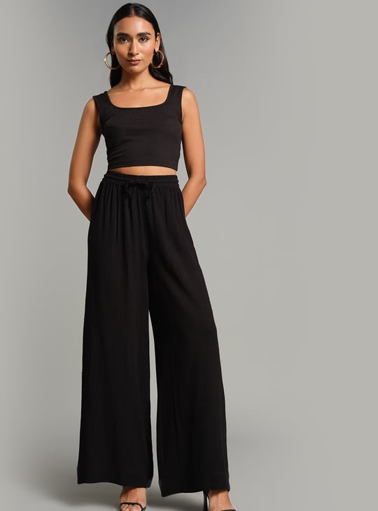 AND Solid Wide Leg Trousers