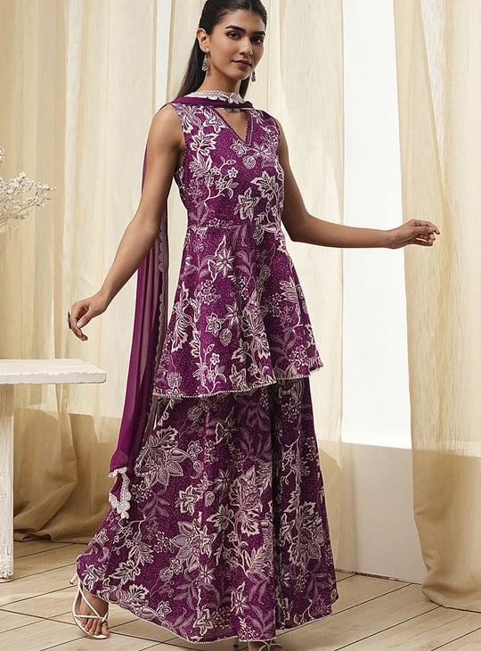 BIBA Floral Print Sharara Set