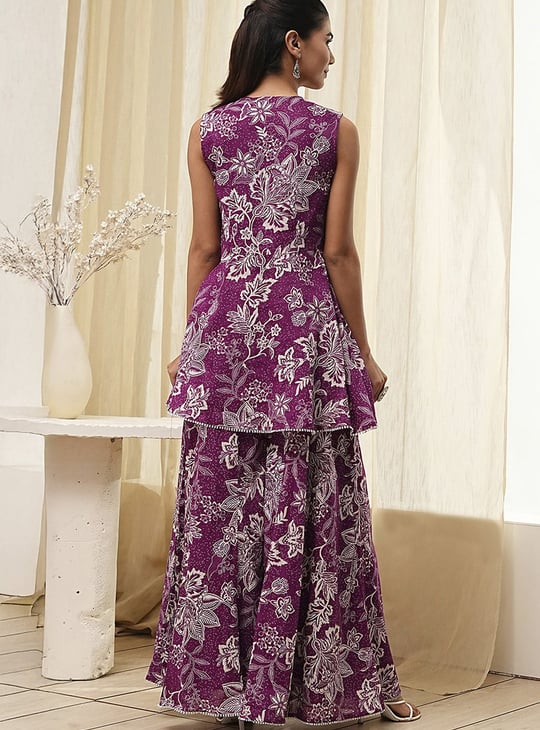 BIBA Floral Print Sharara Set