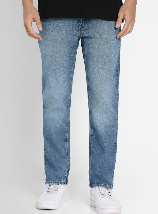 AMERICAN EAGLE Washed EasyFlex Slim Straight Fit Jeans