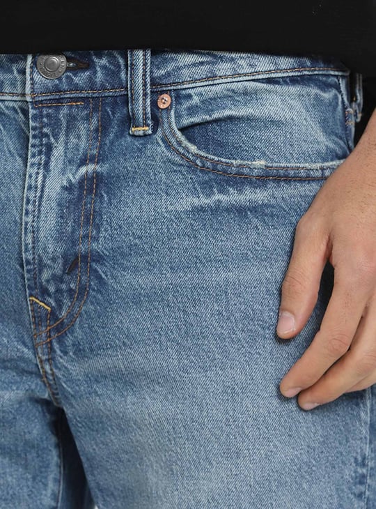 AMERICAN EAGLE Washed EasyFlex Slim Straight Fit Jeans
