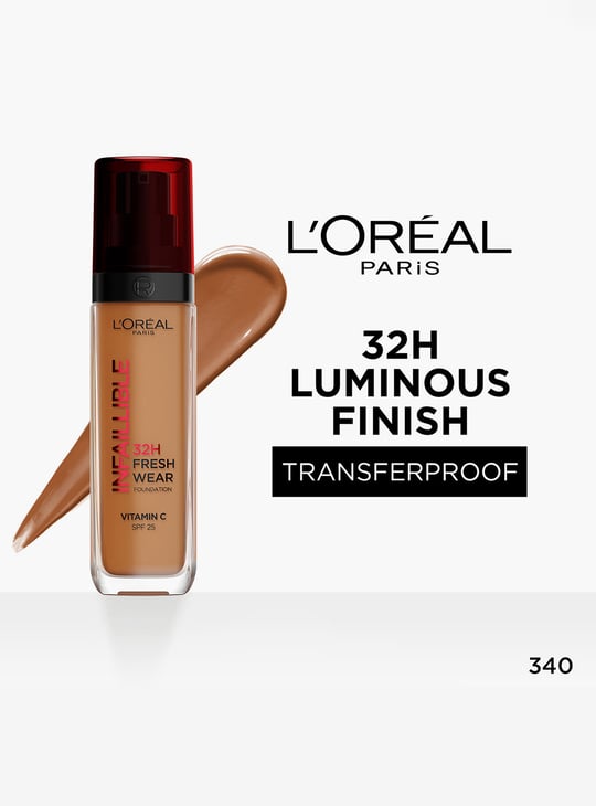 L'OREAL PARIS Infallible 32H Fresh Wear Luminous Foundation - 340 - 30ml