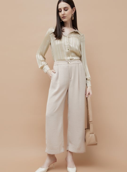 CODE Metallic Striped Shirt with Camisole