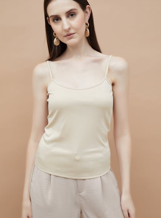 CODE Metallic Striped Shirt with Camisole