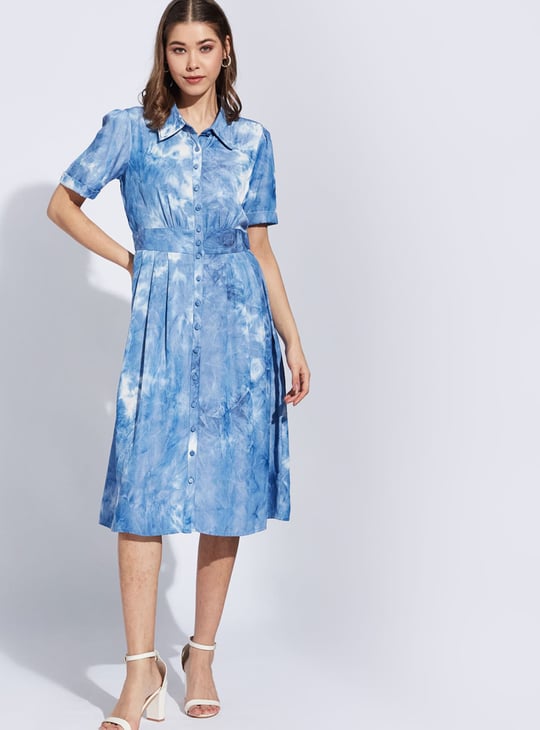 LATIN QUARTERS Tie & Dye Shirt Dress | Blue LATIN QUARTERS Tie & Dye Shirt Dress | Blue