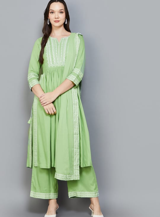 BIBA Embroidered Kurta Set | Green BIBA Embroidered Kurta Set | Green