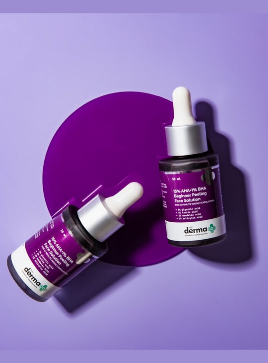 THE DERMA CO 15 Percent AHA And1 Percent BHA Beginner Face Peeling Solution - 30ml