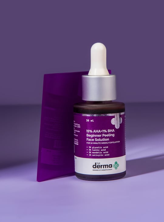 THE DERMA CO 15 Percent AHA And1 Percent BHA Beginner Face Peeling Solution - 30ml
