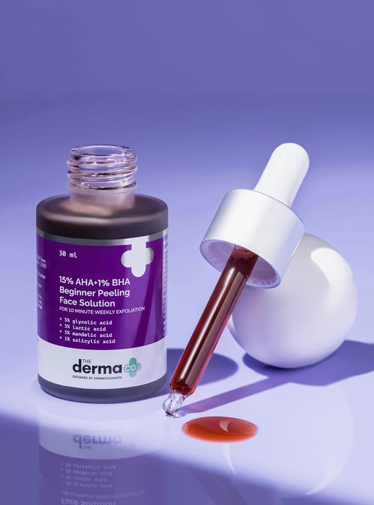 THE DERMA CO 15 Percent AHA And1 Percent BHA Beginner Face Peeling Solution - 30ml
