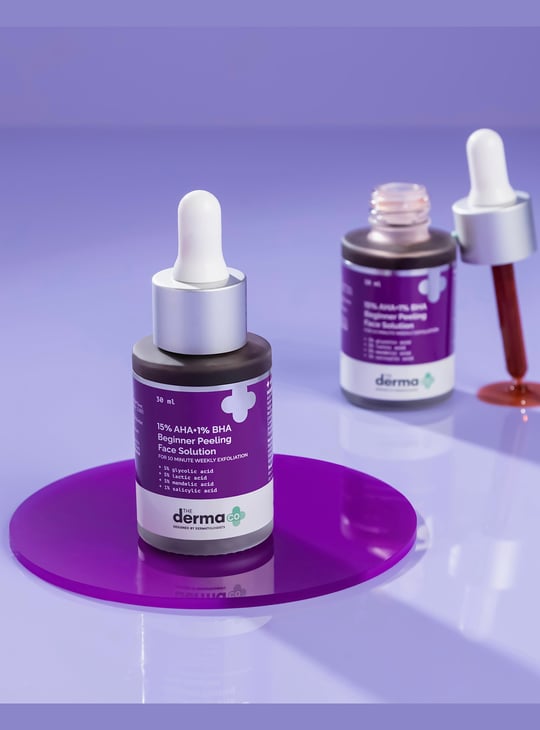 THE DERMA CO 15 Percent AHA And1 Percent BHA Beginner Face Peeling Solution - 30ml