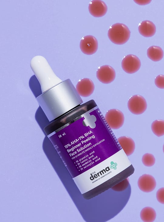 THE DERMA CO 15 Percent AHA And1 Percent BHA Beginner Face Peeling Solution - 30ml