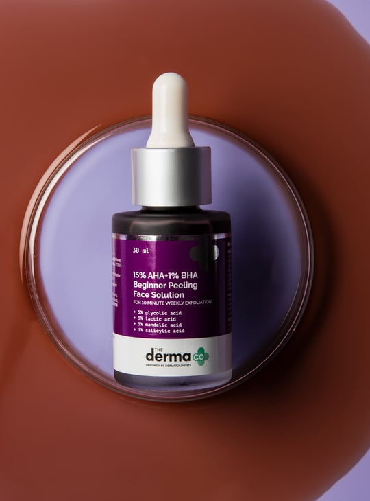 THE DERMA CO 15 Percent AHA And1 Percent BHA Beginner Face Peeling Solution - 30ml