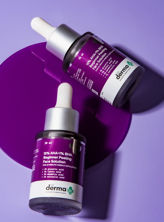THE DERMA CO 15 Percent AHA And1 Percent BHA Beginner Face Peeling Solution - 30ml