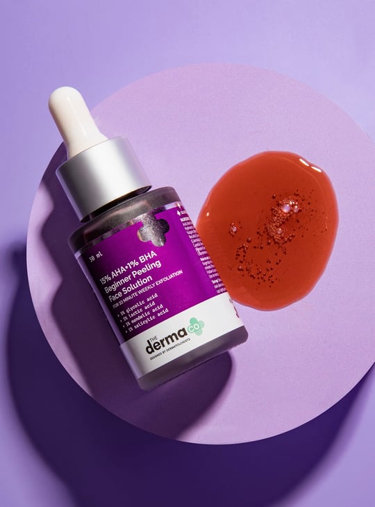THE DERMA CO 15 Percent AHA And1 Percent BHA Beginner Face Peeling Solution - 30ml