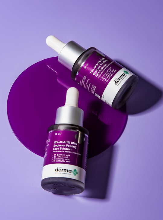 THE DERMA CO 15 Percent AHA And1 Percent BHA Beginner Face Peeling Solution - 30ml