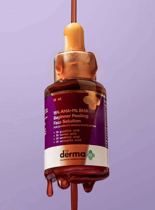 THE DERMA CO 15 Percent AHA And1 Percent BHA Beginner Face Peeling Solution - 30ml
