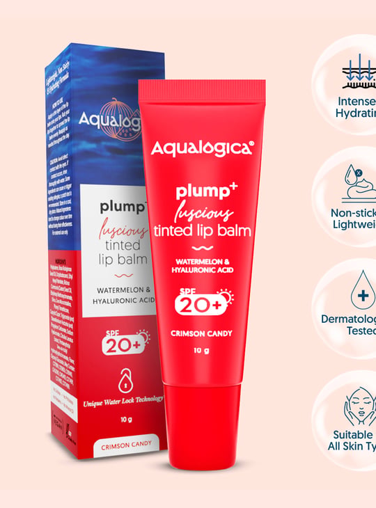 AQUALOGICA Plump+ Luscious Tinted Lip Balm - Crimson Candy - 10g