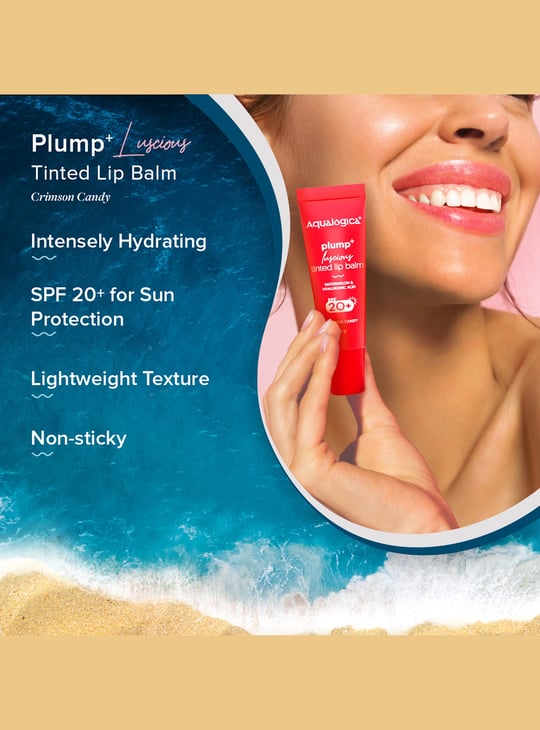 AQUALOGICA Plump+ Luscious Tinted Lip Balm - Crimson Candy - 10g