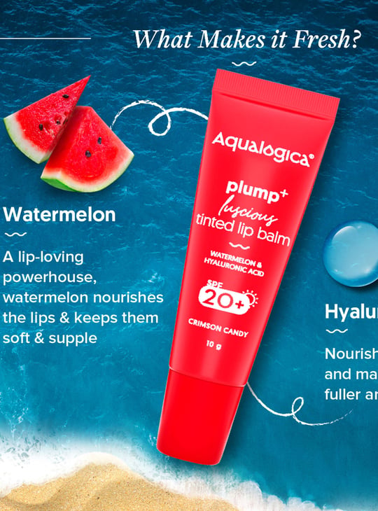 AQUALOGICA Plump+ Luscious Tinted Lip Balm - Crimson Candy - 10g