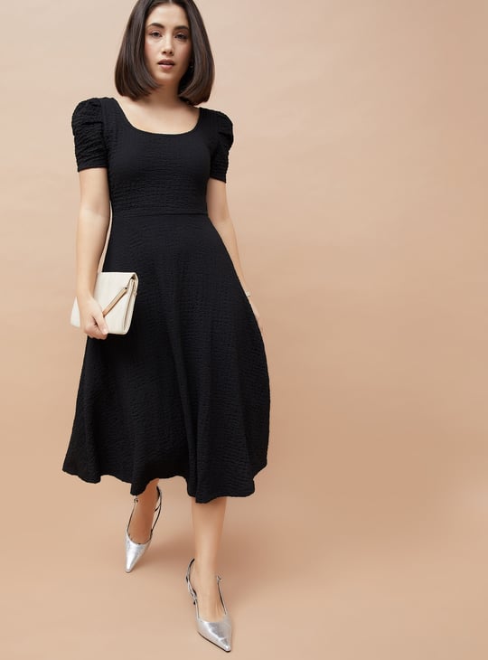 CODE Textured A-line Dress