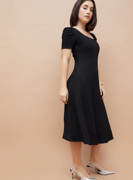 CODE Textured A-line Dress