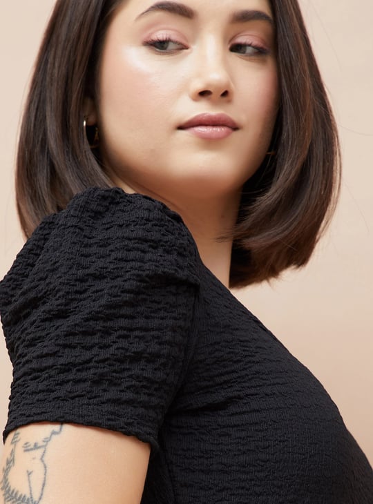 CODE Textured A-line Dress