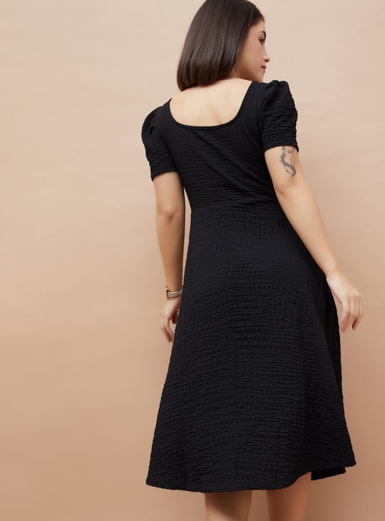 CODE Textured A-line Dress