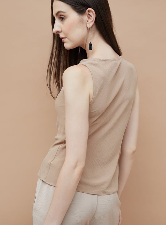 CODE Solid Cowl Neck Top