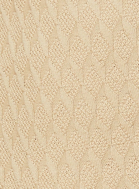 FAHRENHEIT Patterned Knit Johnny Collar T-shirt