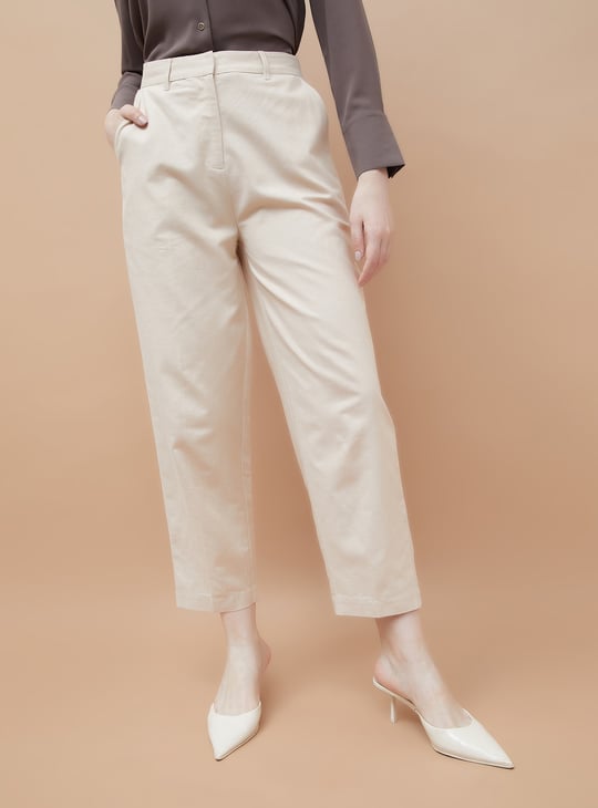 CODE CLASSIC Solid Straight Fit Trousers
