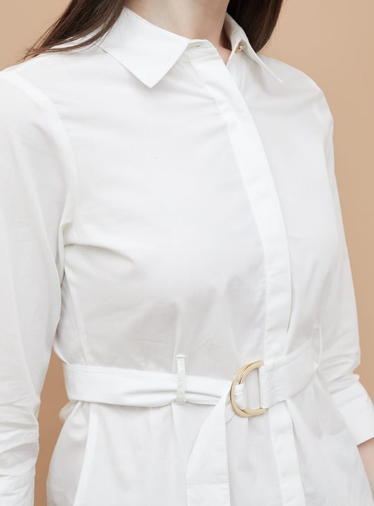 CODE CLASSIC Solid Shirt with Belt