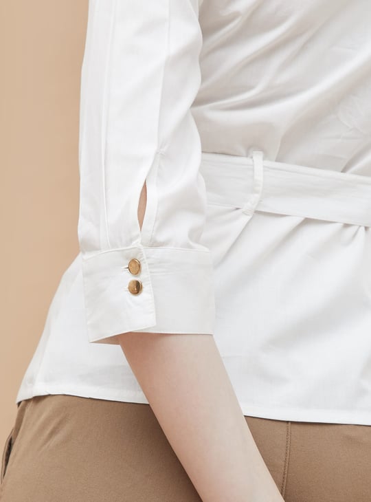 CODE CLASSIC Solid Shirt with Belt