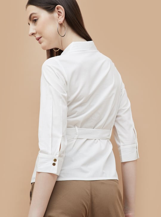 CODE CLASSIC Solid Shirt with Belt