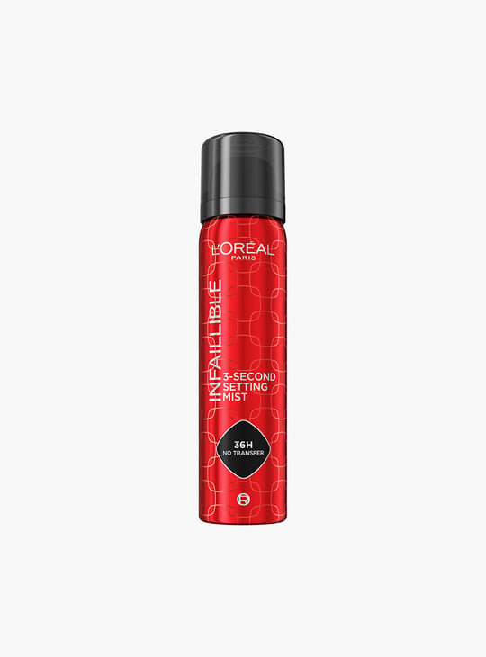 L'OREAL PARIS Infallible 3-Second Setting Spray, 36Hr Long Lasting Makeup - 75ml
