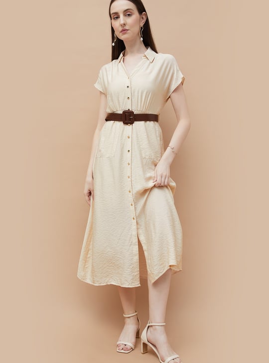 CODE Texured Shirt Dress with Inner