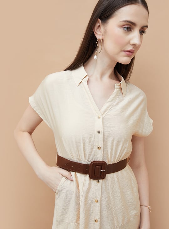 CODE Texured Shirt Dress with Inner
